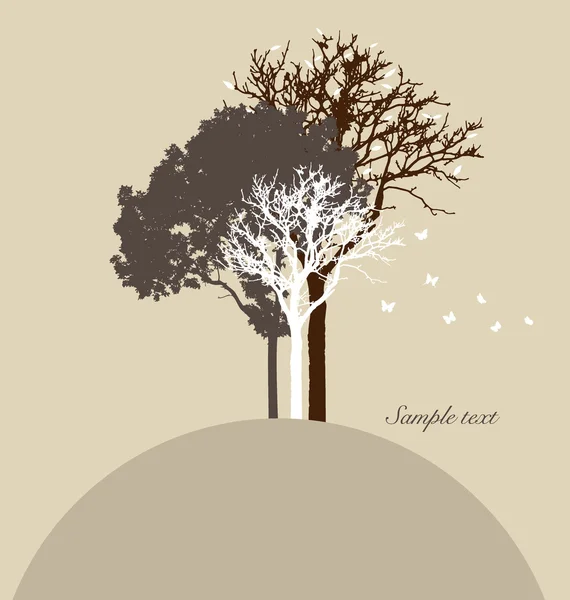 Silhouettes d'arbres. Illustration vectorielle. — Image vectorielle