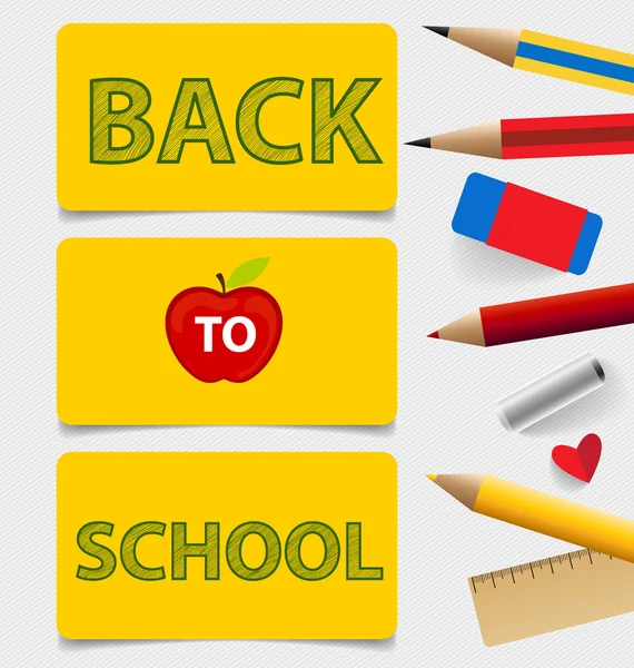 Welcome back to school. Cute note papers, vector illustration. — Stock Vector