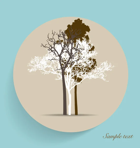 Tree silhouettes. Vector illustration. — Stock Vector