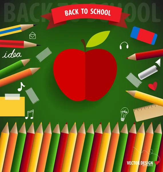 Welcome back to school, vector illustration. — Stock Vector