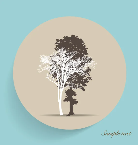 Le sagome degli alberi. Illustrazione vettoriale. — Vettoriale Stock