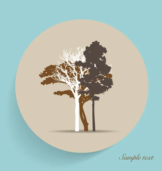 Tree silhouettes. Vector illustration. — Stock Vector