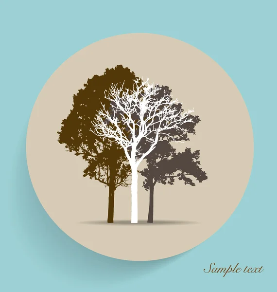 Tree silhouettes. Vector illustration. — Stock Vector