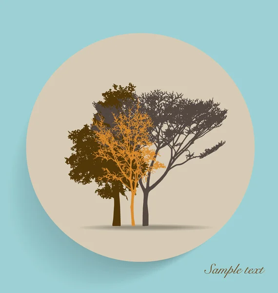 Le sagome degli alberi. Illustrazione vettoriale. — Vettoriale Stock