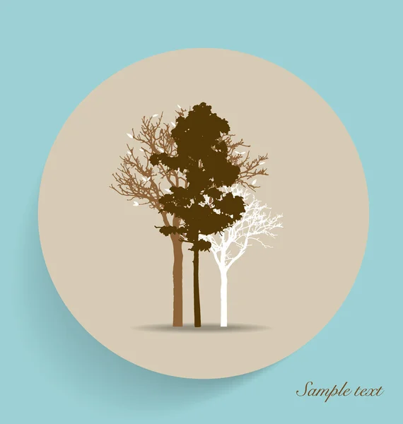 Tree silhouettes. Vector illustration. — Stock Vector