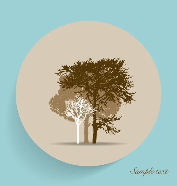 Tree silhouettes. Vector illustration. — Stock Vector