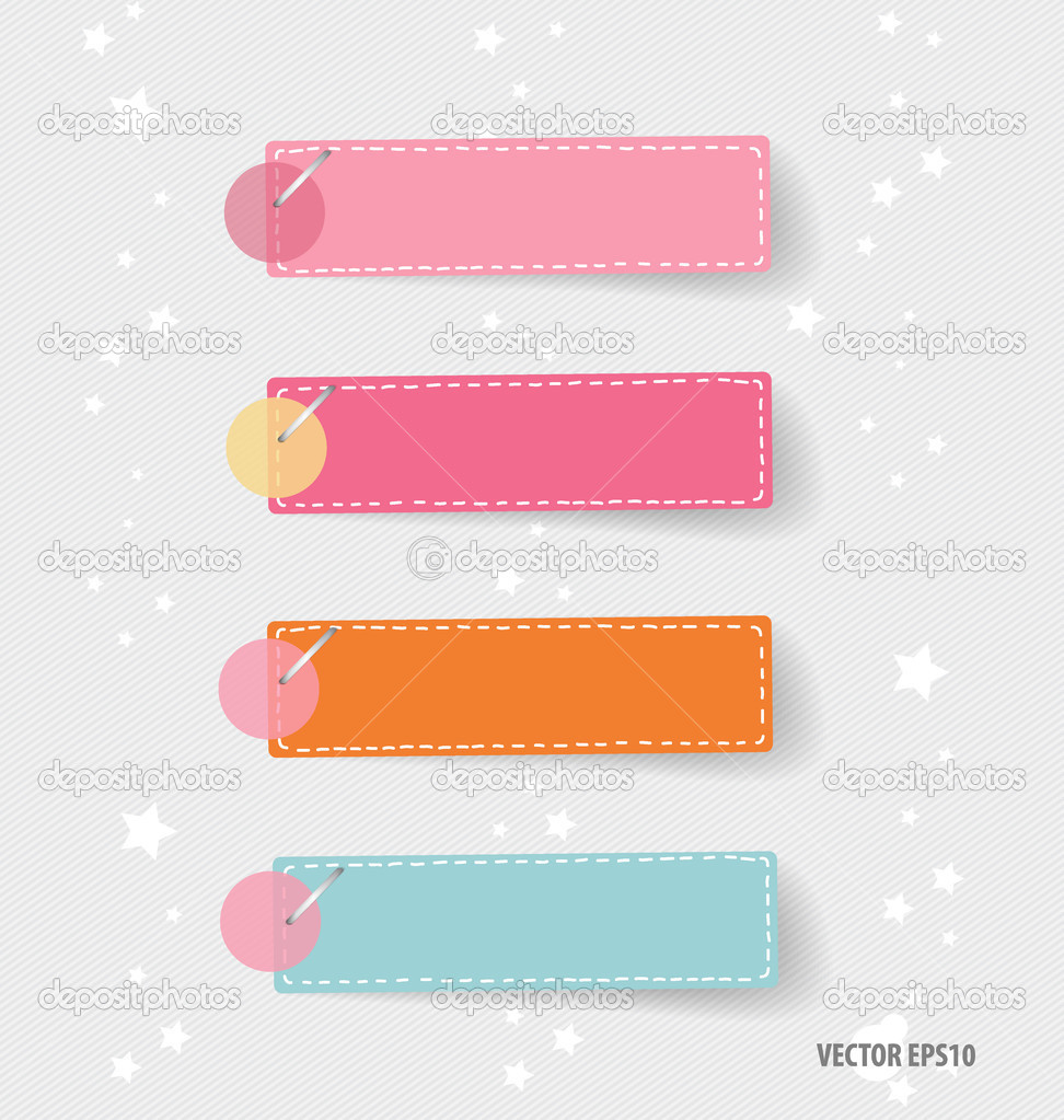 Cute note papers, ready for your message. Vector illustration.