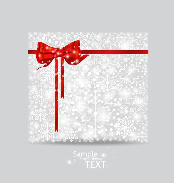 Fondo de Navidad con caja de regalo hecha de copos de nieve. Vector — Vector de stock