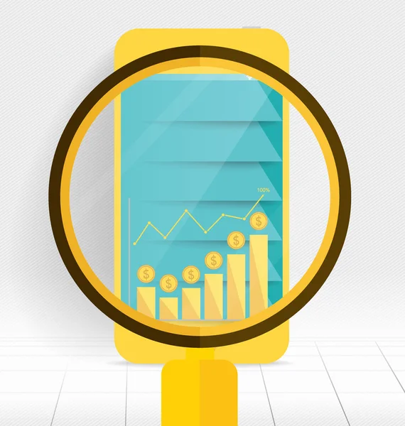 Infographic 디자인 서식 파일입니다. 현대 desi와 터치 스크린 장치 — 스톡 벡터