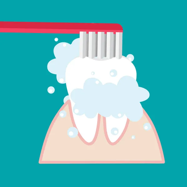 Cepillarse Los Dientes Cepillo Dientes Mano Hombre Concepto Cuidado Dental — Vector de stock