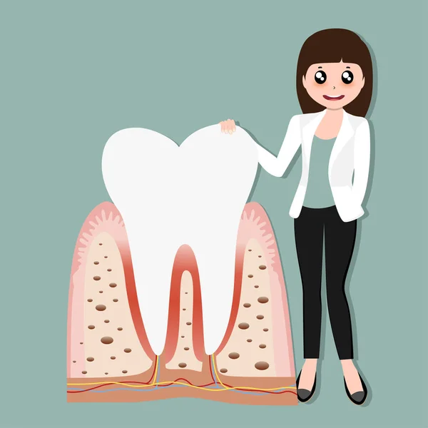 Zubař Člověk Zubní Lékařství Vektorová Ilustrace — Stockový vektor
