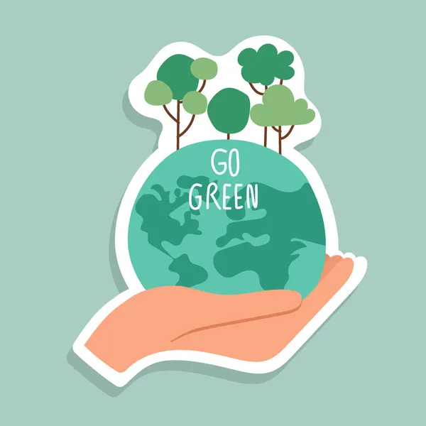 Eco Friendly Verbindung Setzen Ökologisches Konzept Mit Green Eco Earth — Stockvektor