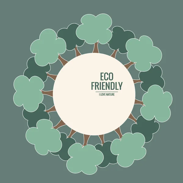 Eco Friendly Koncepcja Ekologiczna Tłem Drzewa Ilustracja Wektora — Wektor stockowy