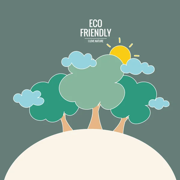 Eco Friendly Verbindung Setzen Ökologiekonzept Mit Baumhintergrund Vektorillustration — Stockvektor