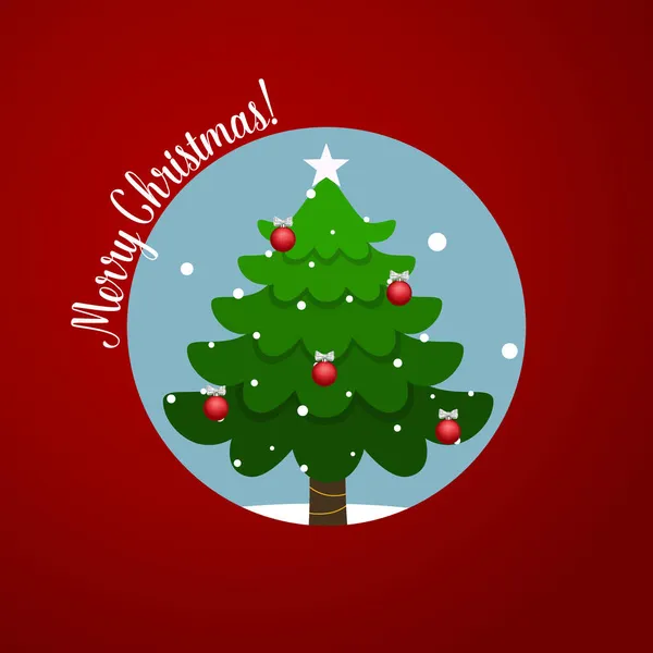Arbre Noël Décoré Joyeux Noël Bonne Année Fond Illustration Vectorielle — Image vectorielle