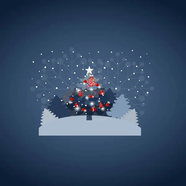 Madalyalı Noel Ağacı Mutlu Noeller Mutlu Yıllar Vektör Illüstrasyonu — Stok Vektör
