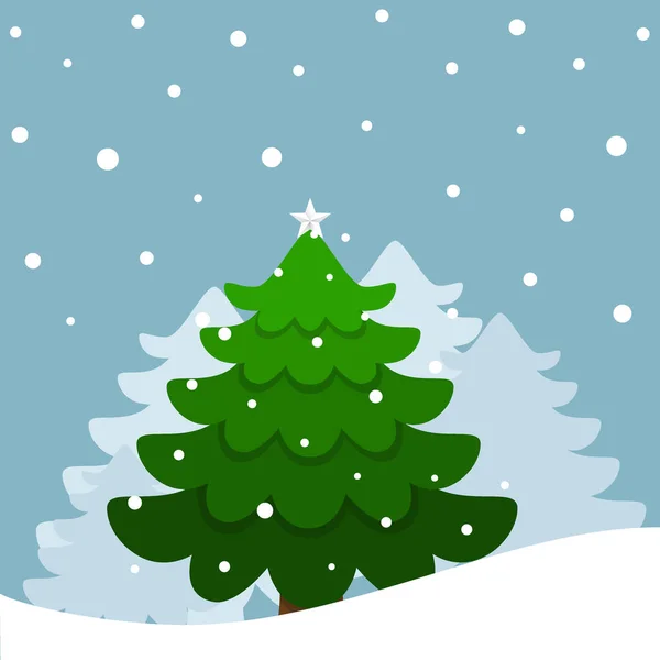 Kerstboom Vrolijk Kerstfeest Gelukkig Nieuwjaar Achtergrond Vectorillustratie — Stockvector