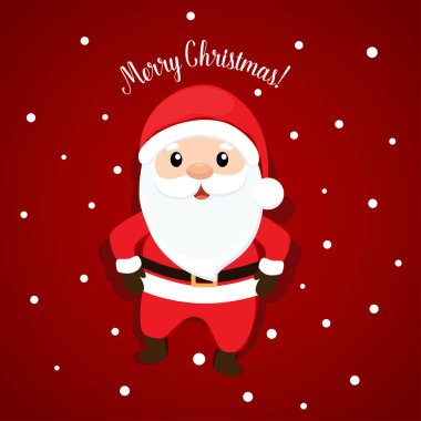 Noel Baba ile Noel tebrik kartı. Vektör çizim