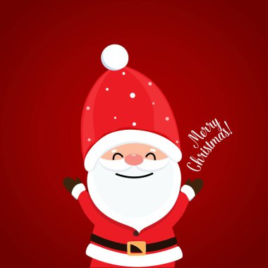 Noel Baba ile Noel tebrik kartı. Vektör çizim