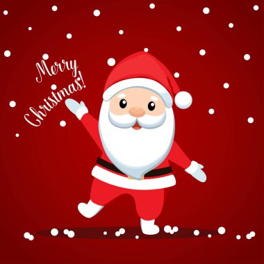 Noel Baba ile Noel tebrik kartı. Vektör çizim