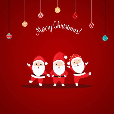 Noel Baba ile Noel tebrik kartı. Vektör çizim