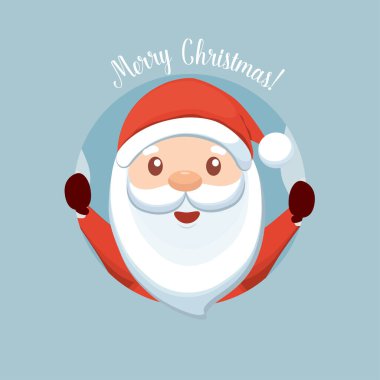 Noel Baba ile Noel tebrik kartı. Vektör çizim