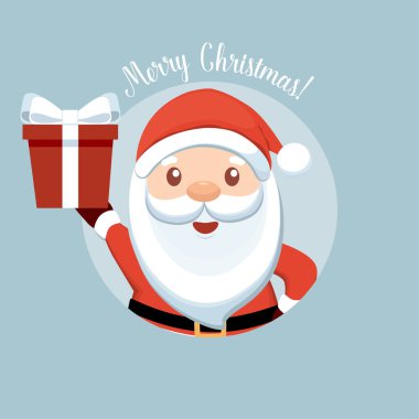 Noel Baba. Noel tebrik kartı. Vektör illüstrasyonu