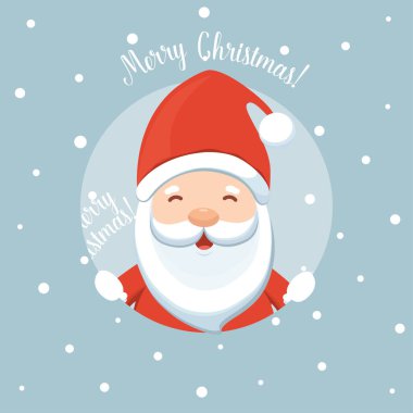 Noel Baba ile Noel tebrik kartı. Vektör çizim