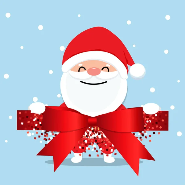 Cartão Natal Com Papai Noel Ilustração Vetorial — Vetor de Stock