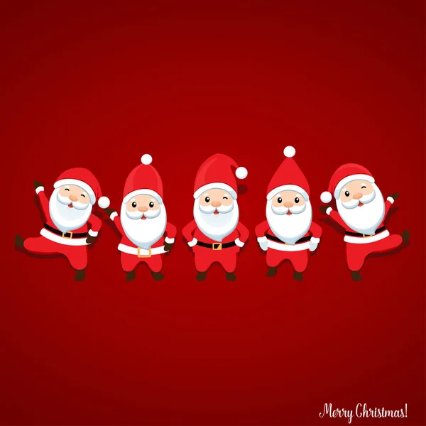 Biglietto Auguri Natalizio Con Babbo Natale Illustrazione Vettoriale — Vettoriale Stock