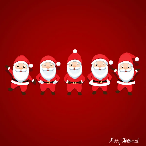 Cartão Natal Com Papai Noel Ilustração Vetorial — Vetor de Stock