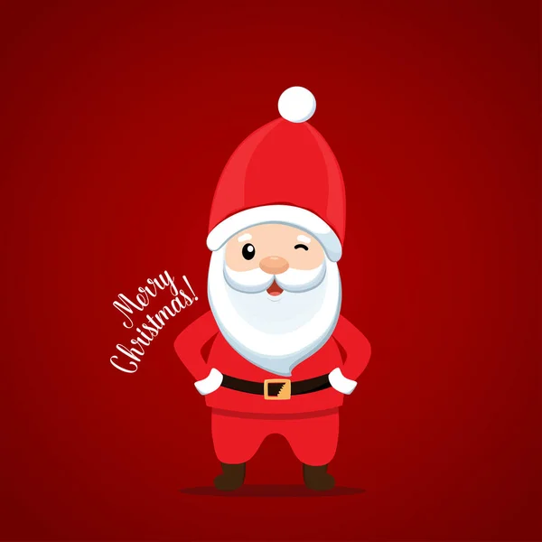 Tarjeta Felicitación Navidad Con Santa Claus Ilustración Vectorial — Vector de stock