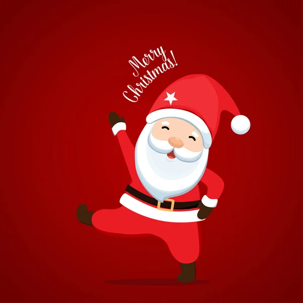 Carte Voeux Noël Avec Père Noël Illustration Vectorielle — Image vectorielle