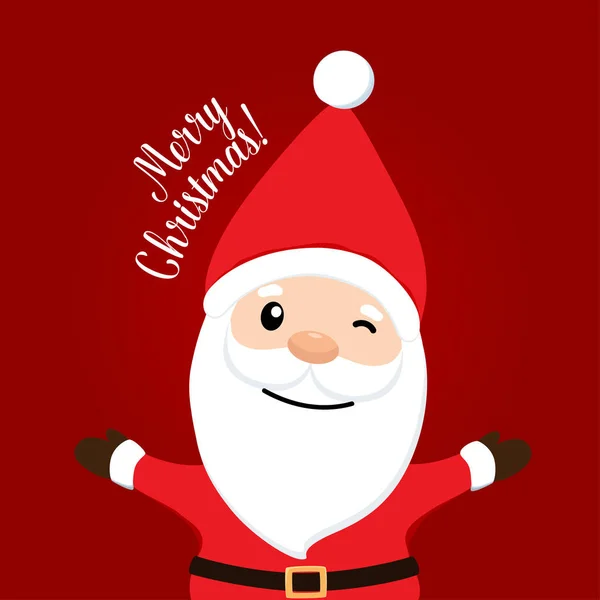 Tarjeta Felicitación Navidad Con Santa Claus Ilustración Vectorial — Vector de stock