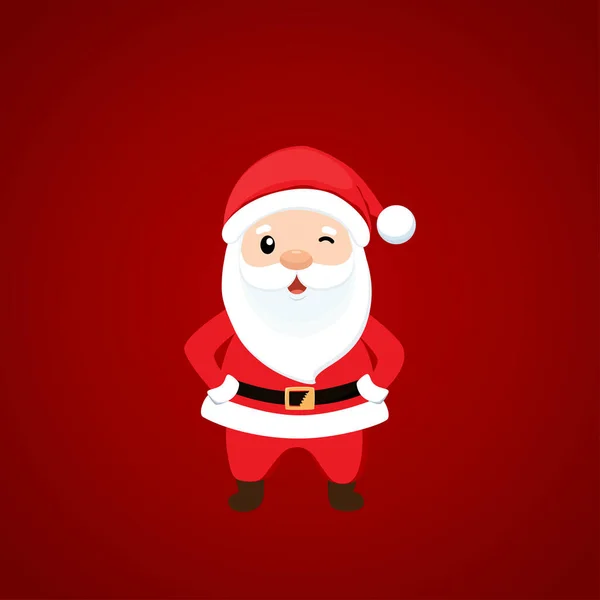 Tarjeta Felicitación Navidad Con Santa Claus Ilustración Vectorial — Vector de stock