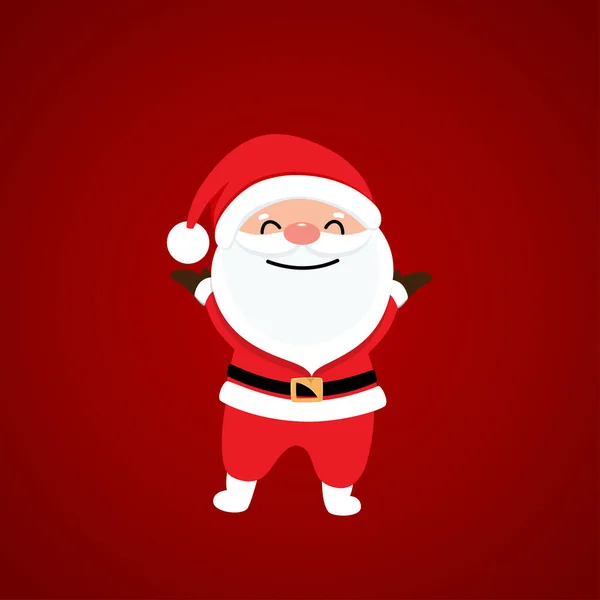 サンタ クロースとクリスマスのグリーティング カード ベクトル図 — ストックベクタ