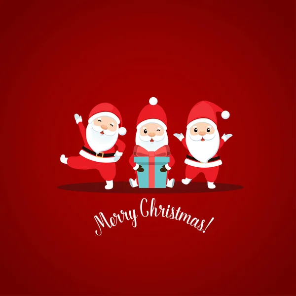 Cartão Natal Com Papai Noel Ilustração Vetorial —  Vetores de Stock