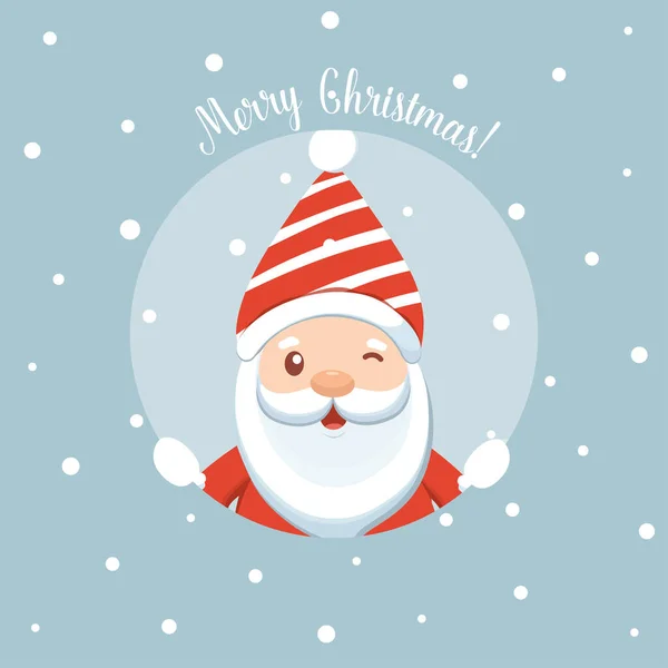 Tarjeta Felicitación Navidad Con Santa Claus Ilustración Vectorial — Archivo Imágenes Vectoriales