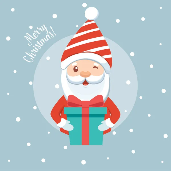 Santa Claus Tarjeta Felicitación Navidad Ilustración Vectorial — Vector de stock