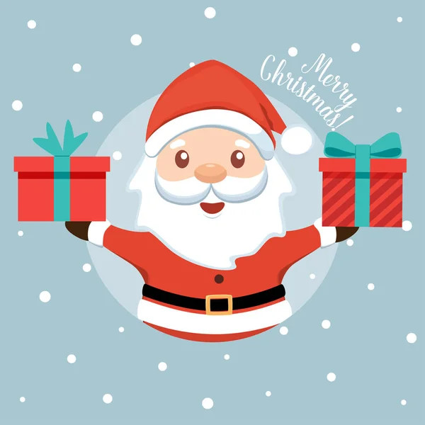 Άγιε Βασίλη Χριστουγεννιάτικη Κάρτα Χαιρετισμού Εικονογράφηση Διανύσματος — Διανυσματικό Αρχείο