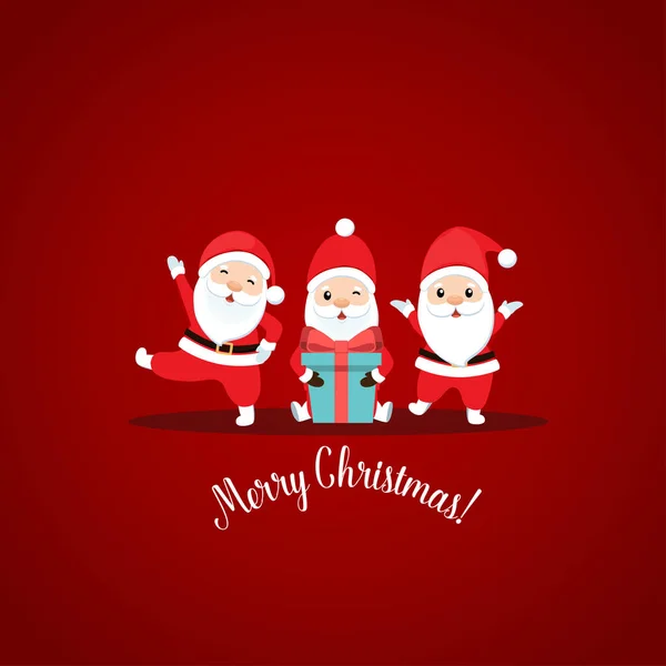 Tarjeta Felicitación Navidad Con Santa Claus Ilustración Vectorial Vector de stock