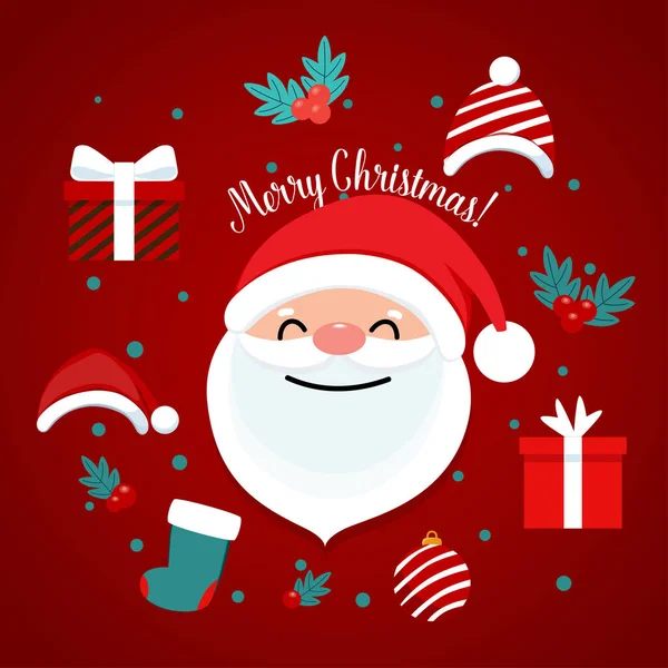 Santa Claus Merry Christmas Happy New Year Background Vector Illustration Royalty Free Stock Illustrations
