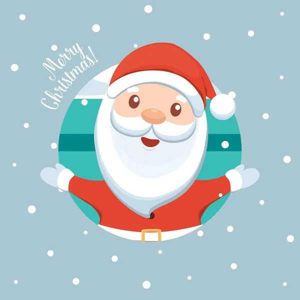 Christmas Wenskaart Met Kerstman Vectorillustratie Stockvector