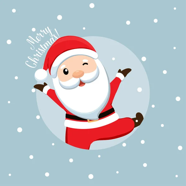 Christmas Wenskaart Met Kerstman Vectorillustratie Vectorbeelden