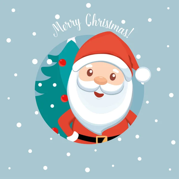 Santa Claus Christmas Tree Holiday Background Merry Christmas Happy New Vector Graphics