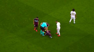 La Liga 'nın futbol maçı. Santiago Bernabeu 'daki Real Madrid FC Stadyumu' nda. İspanya. 26.02.2022.