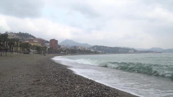 View Beach Malaga Province Costa Del Sol Andalusia Spain 2022 — Stok video