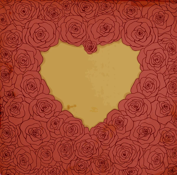 Cartão Valentim com rosas — Vetor de Stock