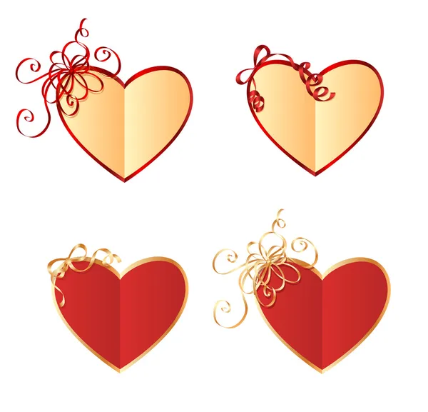 Tarjetas en forma de corazón con arcos — Vector de stock