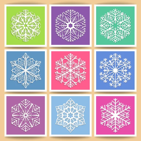 Snowflakes cards — Stock Vector